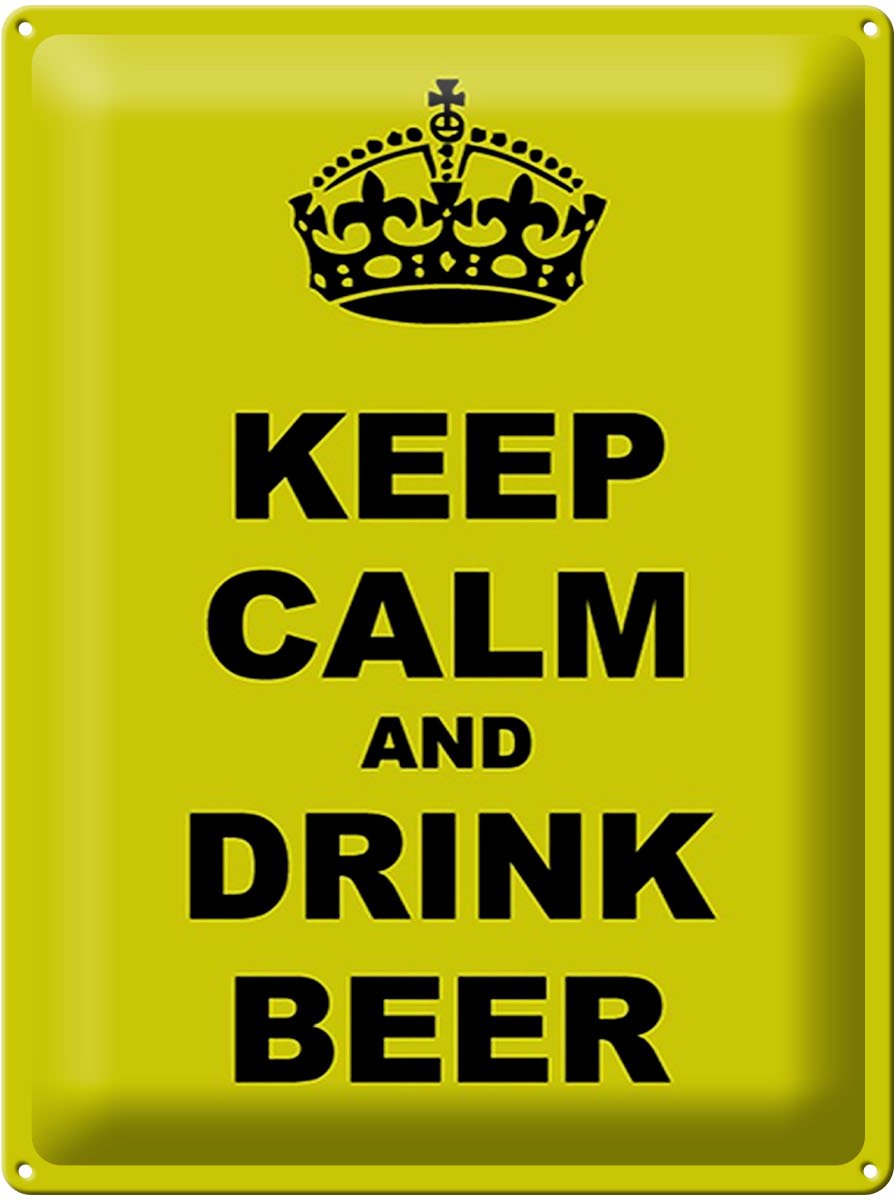 Blechschild Spruch 30x40cm keep calm and drink beer