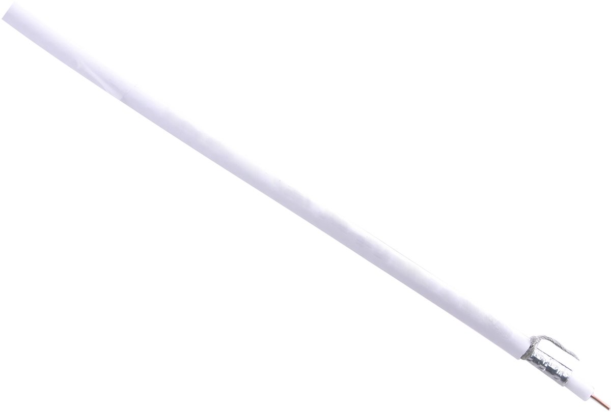 Coaxkabel - satelliet - 75 ohm - 10 m. Ø6 mm² - wit
