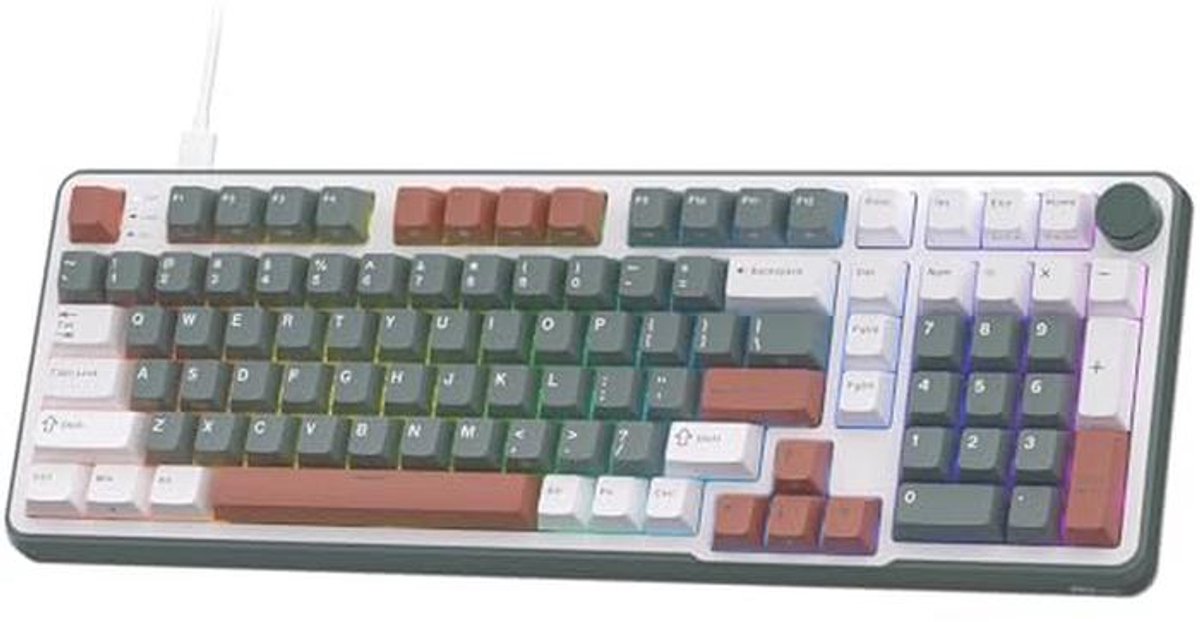 Magnetisch RGB Toetsenbord met Aangepaste Schakelaars - Bedraad - Groen en Gemengde Kleur