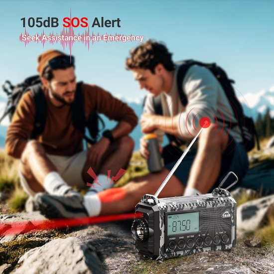 Dolucky Noodradio, Zonne-energie Draagbare Radio met LED-Zaklamp, SOS-Alarm, AM/FM Solar Crank Emergency Radio met 2000mAh Powerbank voor Noodgevallen Binnen/Buiten, Rood Dolucky Noodradio, Zonne-energie Draagbare Radio met LED-Zaklamp, SOS-Alarm, AM/FM Solar Crank Emergency Radio met 2000mAh Powerbank voor Noodgevallen Binnen/Buiten, Rood