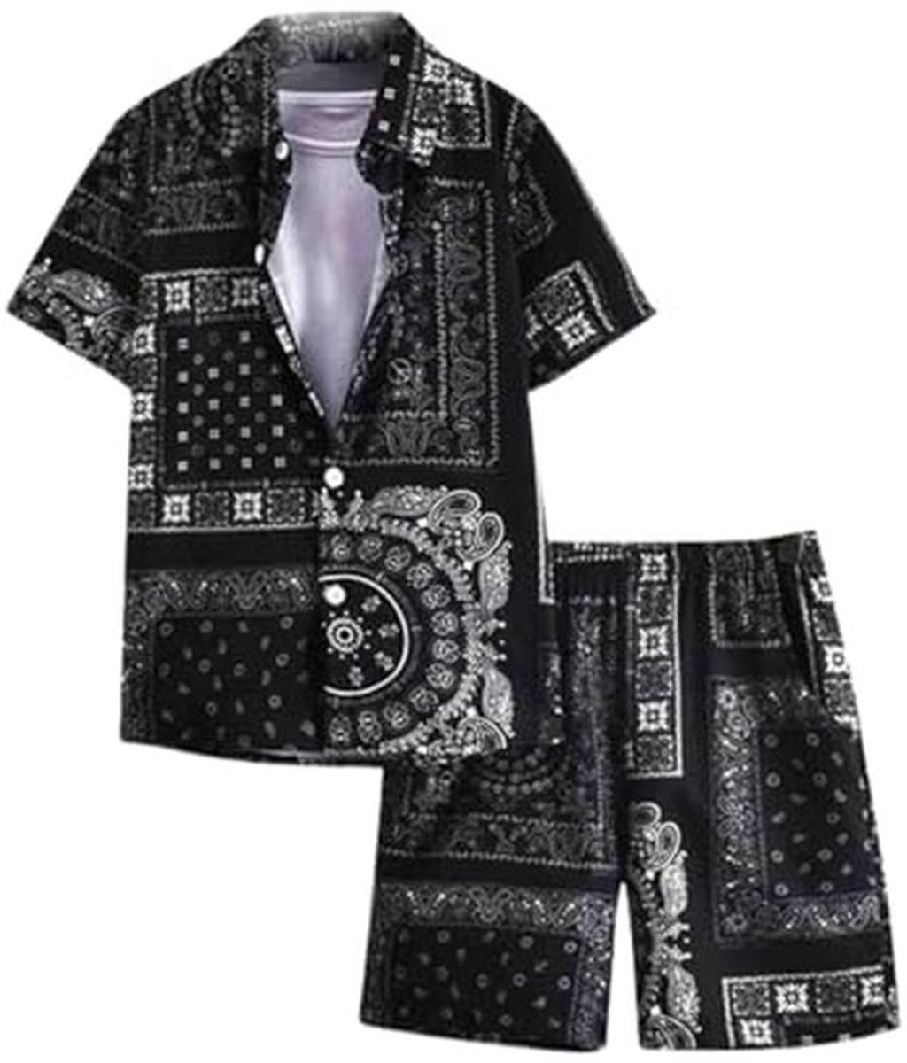 Multi Printed Short Nightsuit Set for Men - Comfortable Sleepwear and Loungewear