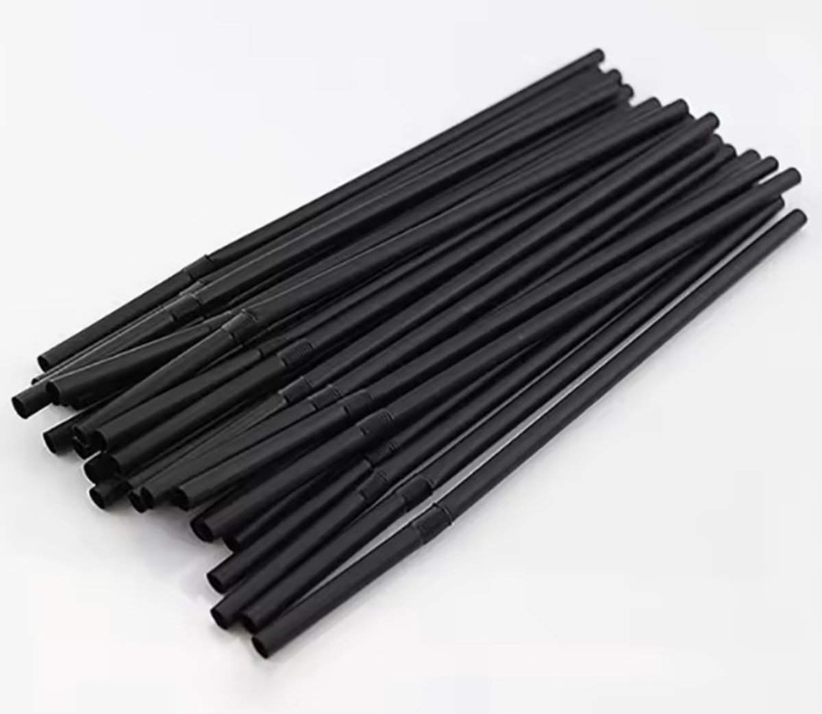 Rietjes zwart - plastic - 1000stuks - buigrand - 24cm - reusable