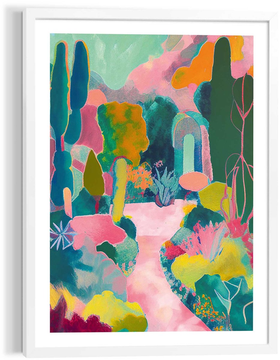 Schilderij Verborgen Tuin - 70 x 50 - Hout - REINDERS