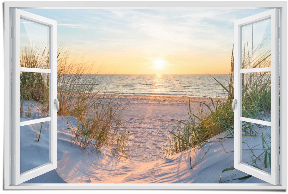 REINDERS Poster Zonsondergang - 61 x 91,5 - Papier - REINDERS Beige