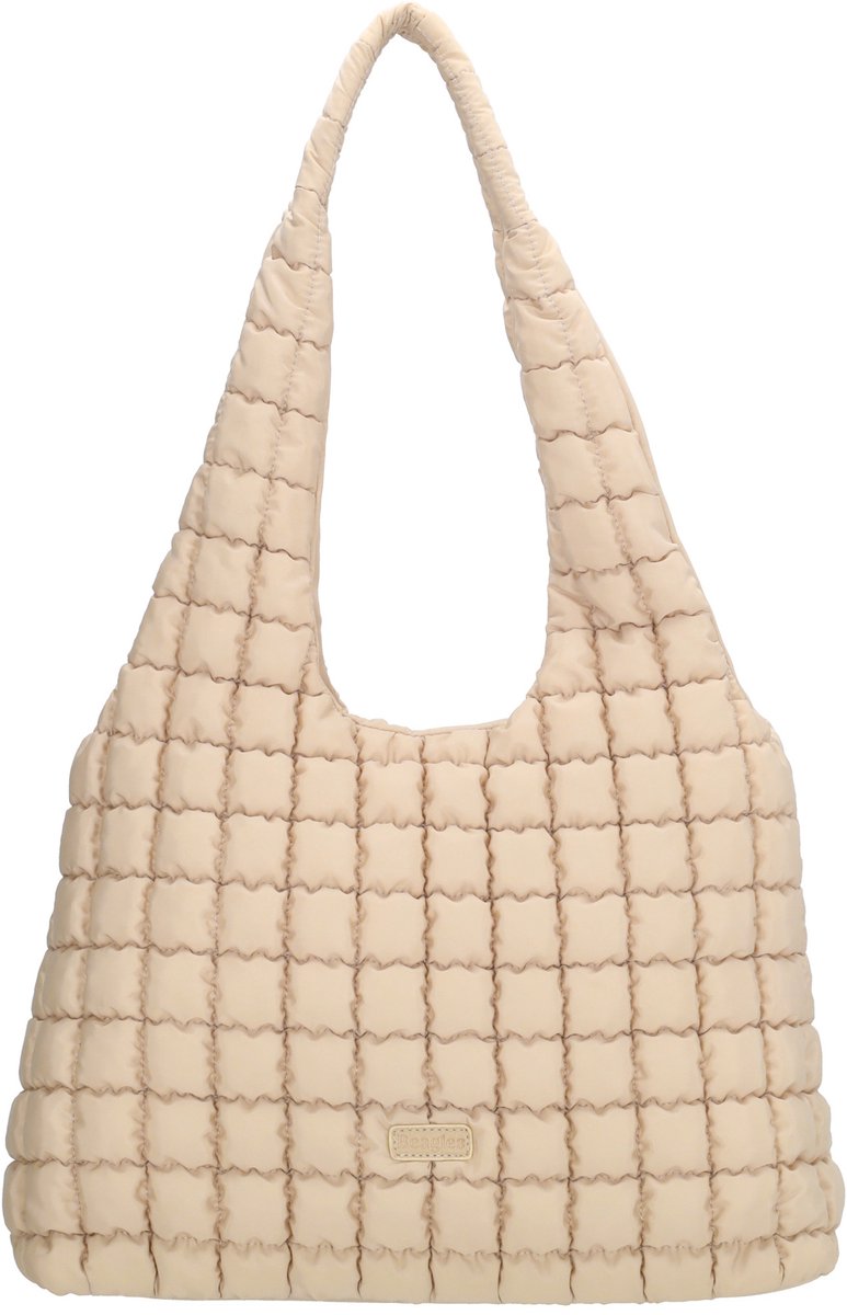 Beagles Valencia Schoudertas - Shopper - Puffy - Nylon - Dames - Lichttaupe