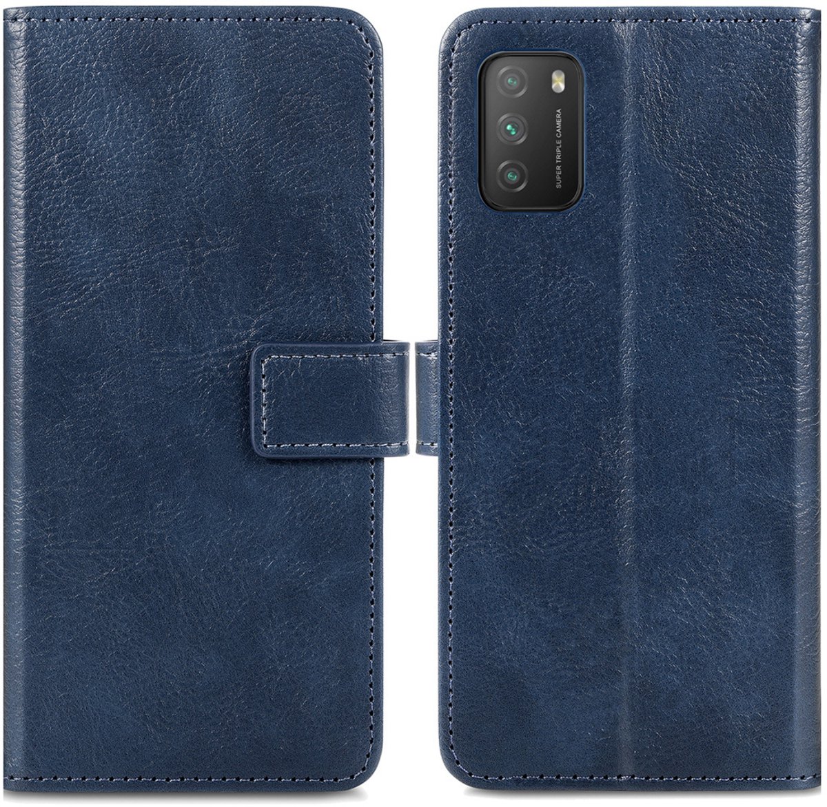 imoshion Hoesje - Geschikt voor Xiaomi Poco M3 - Luxe Bookcase - Donkerblauw