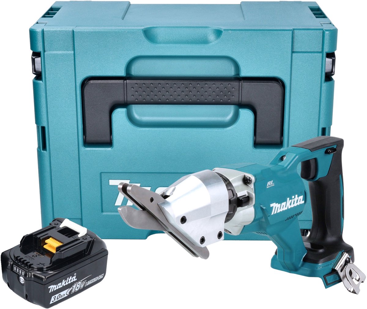 Makita DJS 800 F1J accu vezelcementschaar 18 V borstelloos + 1x accu 3,0 Ah + Makpac - zonder oplader