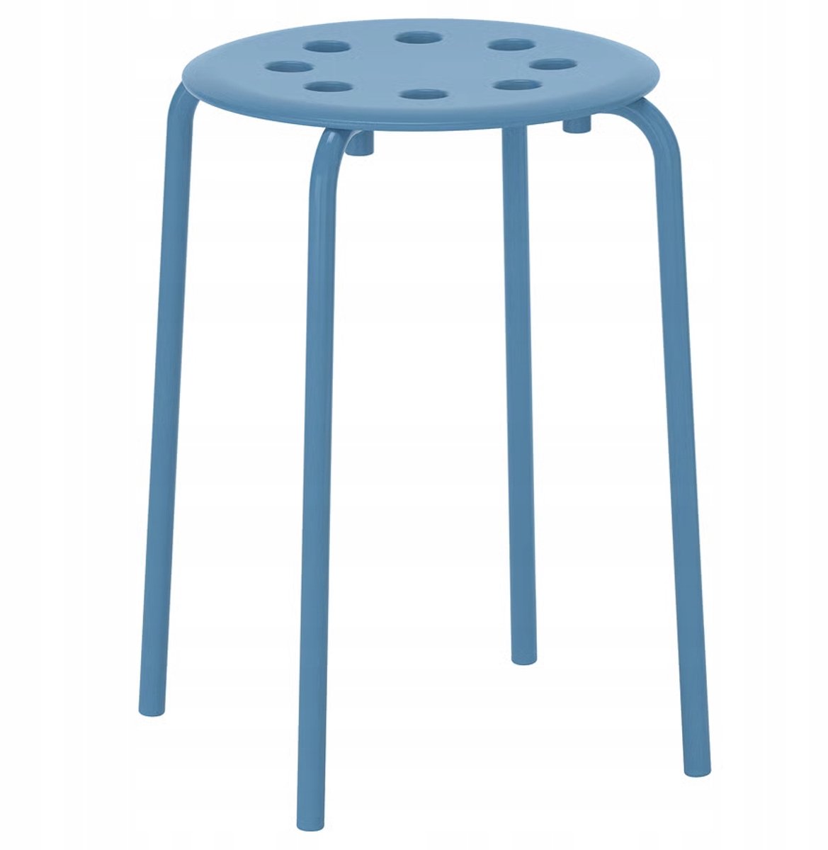 Blauwe IKEA MARIUS Kruk, 45 cm Hoog - Stapelbaar & Duurzaam