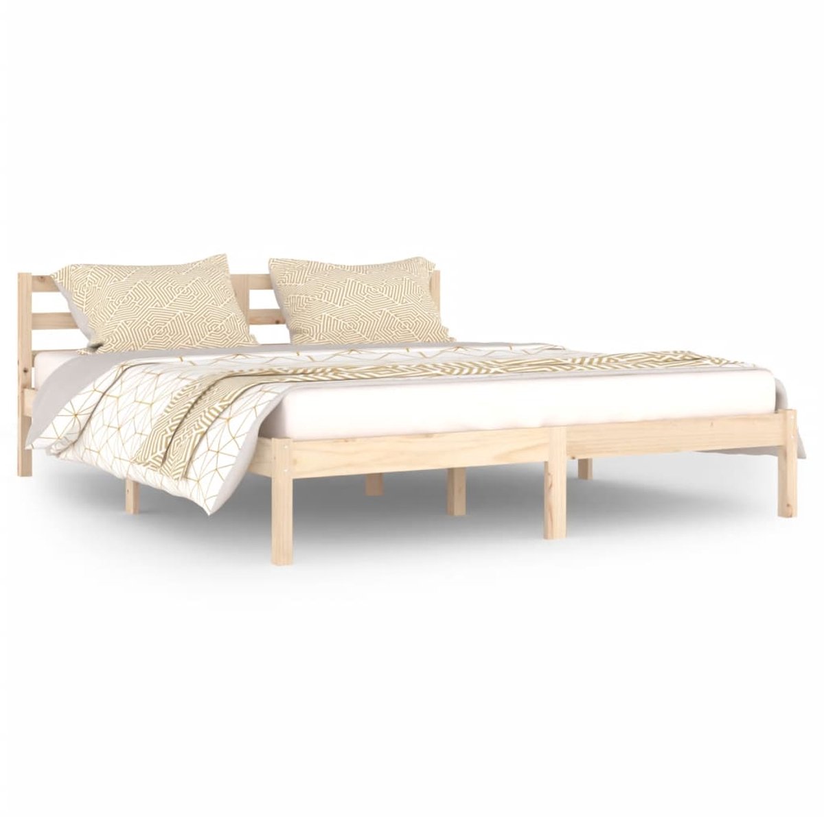 Vloerbed – Laag Bedframe – Minimalistisch Design – Stevig en Comfortabel – Geschikt voor Elke Slaapkamer - Naturel