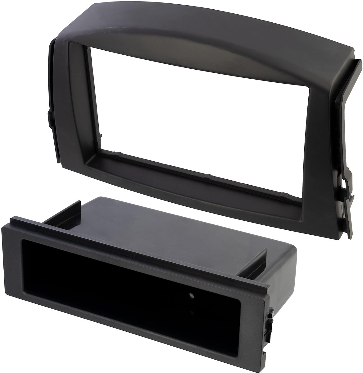 C11638 Frame/faceplate/2 ISOadapter voor autoradio kunststof lijst/afdekking kleur zwart compatibel met Toyota RAV4 2006+