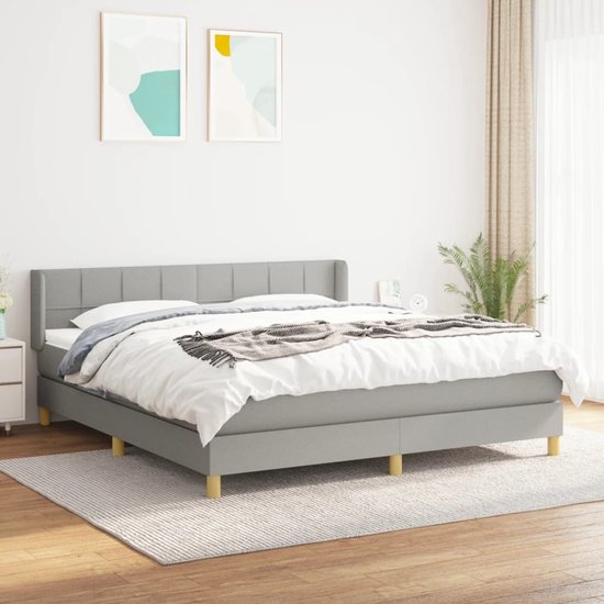 vidaXL-Boxspring-met-matras-stof-lichtgrijs-180x200-cm