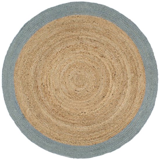 vidaXL Tapis fait main avec bordure vert olive 210 cm Jute