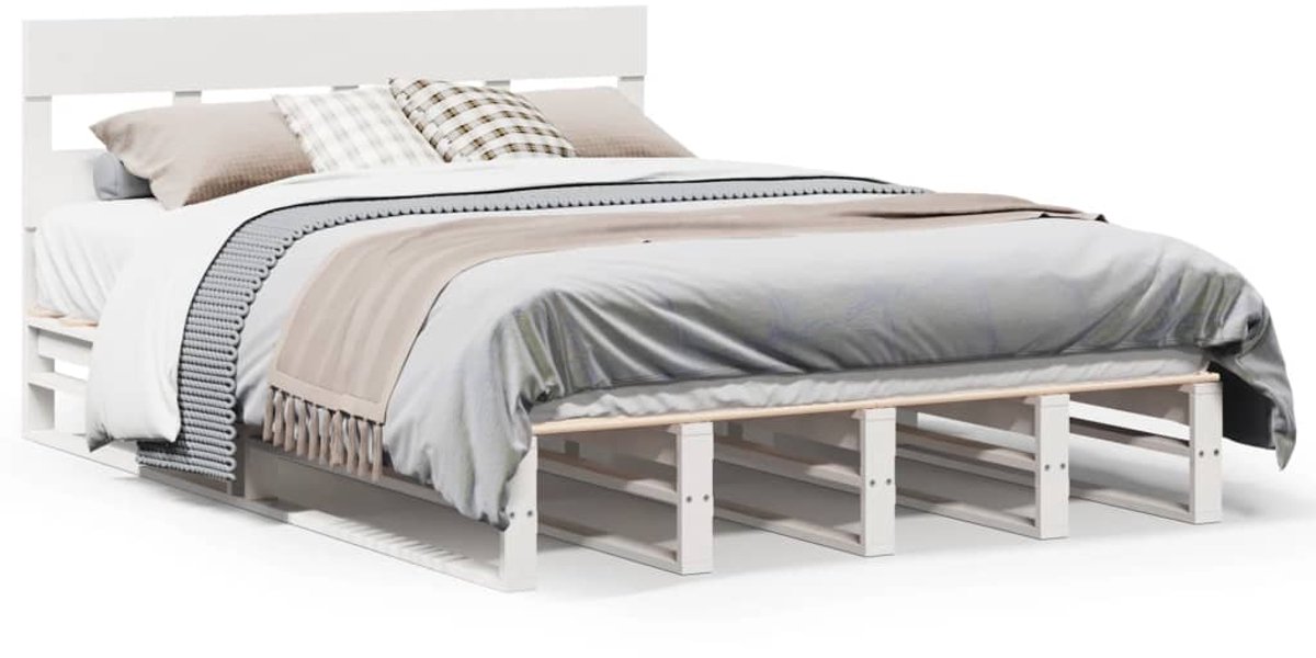 Vloerbed – Laag Bedframe – Minimalistisch Design – Stevig en Comfortabel – Geschikt voor Elke Slaapkamer - Wit