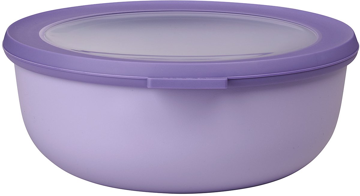 Mepal – Multikom Cirqula rond 1250 ml – Mag in de vriezer, magnetron en vaatwasser – Nordic lilac – Geschikt als meal prep bakje, vershoudbakje, bewaardoos