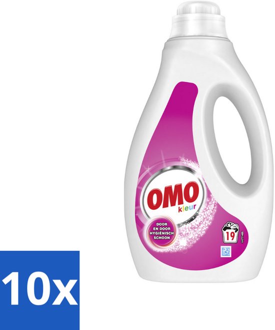OMO – Vloeibaar Wasmiddel – Kleur – 19 Wasbeurten – 950 ml - Bulkverpakking - 10 stuks