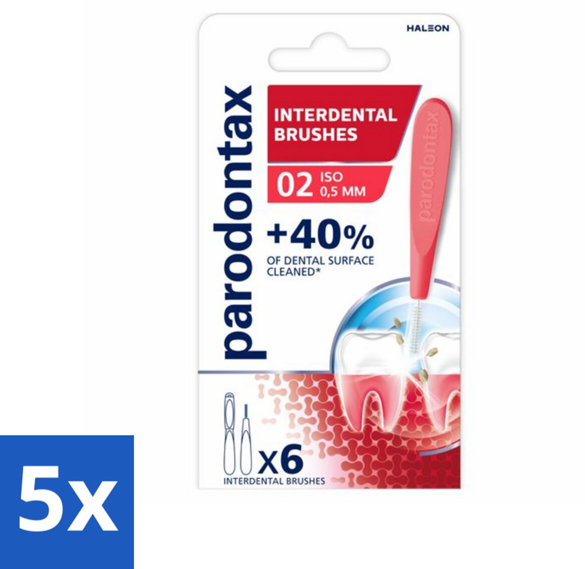 Parodontax - Ragers - Interdentale Ragers 0,5 mm - ISO Maat 2 - 6 ragers - Bulkverpakking - 5 stuks