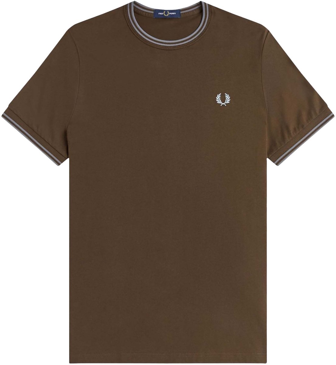 Fredperry T-Shirt Fp Twin Tipped Fashion Wear Volwassen Bruin