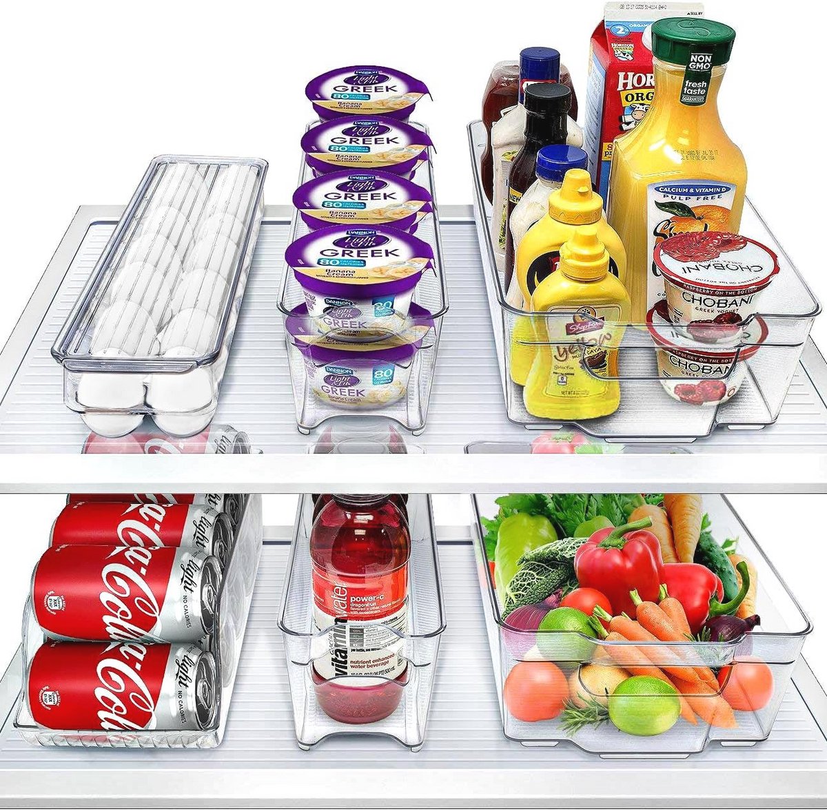 Stapelbare Koelkast- en Diepvriesorganizers voor Efficiënte Opslag - BPA-vrij 6-Pack