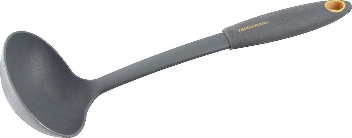 Pollepel Soft 30 cm - Oranje/Grijs, Hittebestendige Keukenhulp met Ergonomisch Handvat