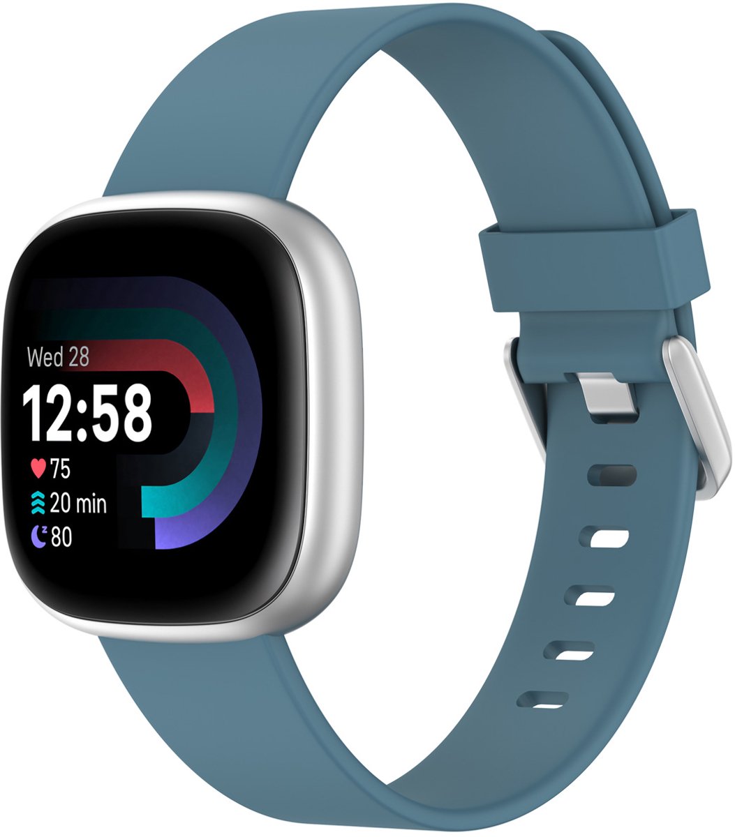 Siliconen bandje - Geschikt voor Fitbit Versa/ Versa 2/ Versa Lite - Blauw