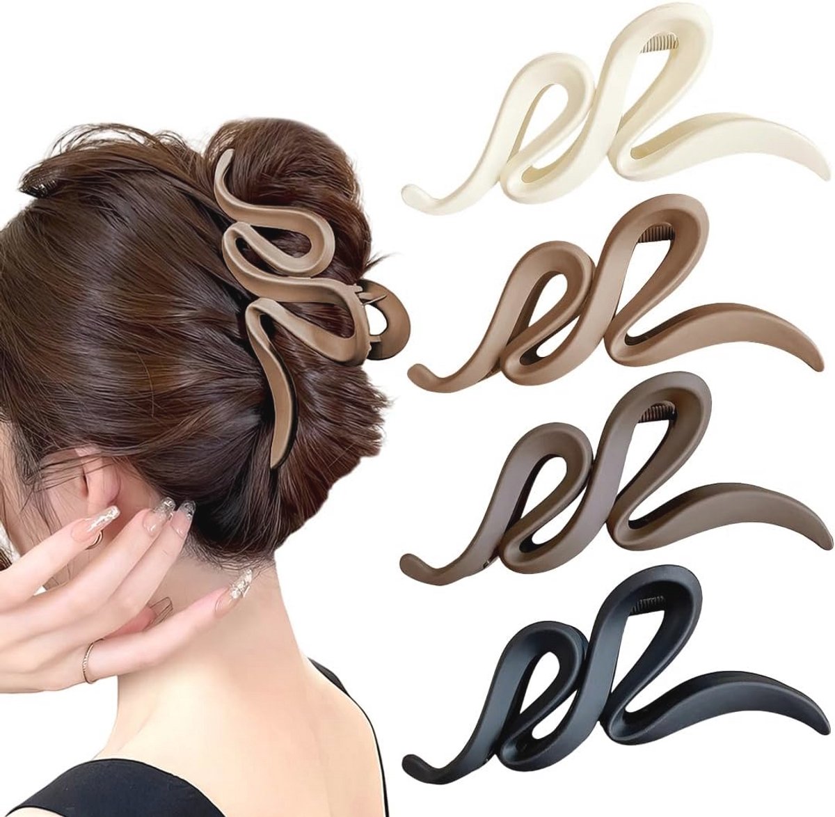Grote Haarclips voor Vrouwen - 4 Stuks - Antislip Accessoires voor Dikker Haar