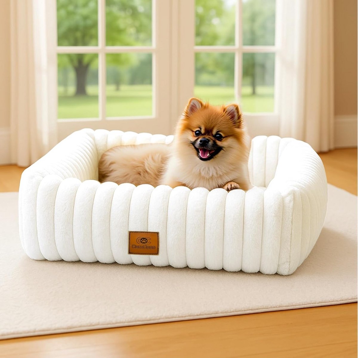 Wasbaar Hondenbed met Antislip Bodem - Fluffy Dog Bed voor Kleine Honden (S)