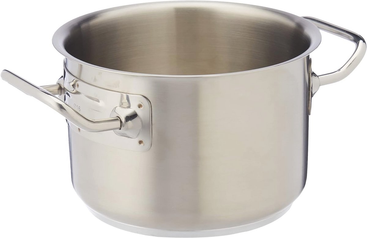 Diepe roestvrijstalen braadpan met 2 handgrepen - 16 cm