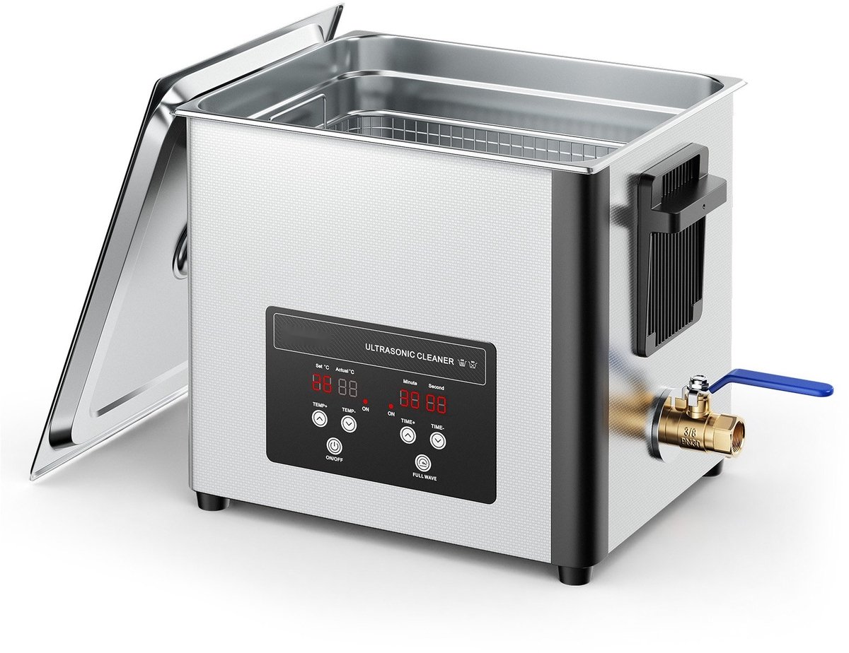 Ultrasoon Reiniger - Industriële Reinigingsmachine - 10 Liter - 40 kHz - 180 W - Digitaal Display - Reinigingsmand - Voor Onderdelen, Carburateurs & Instrumenten