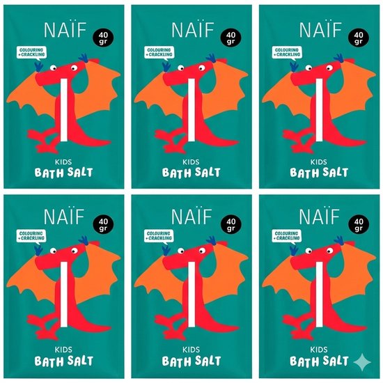 Naïf - Badzout - Kids 3+ - 0% SLES - Fris & Fruitig - Kleurrijk Badplezier - Natuurlijke Kleurstof - 6x40gr