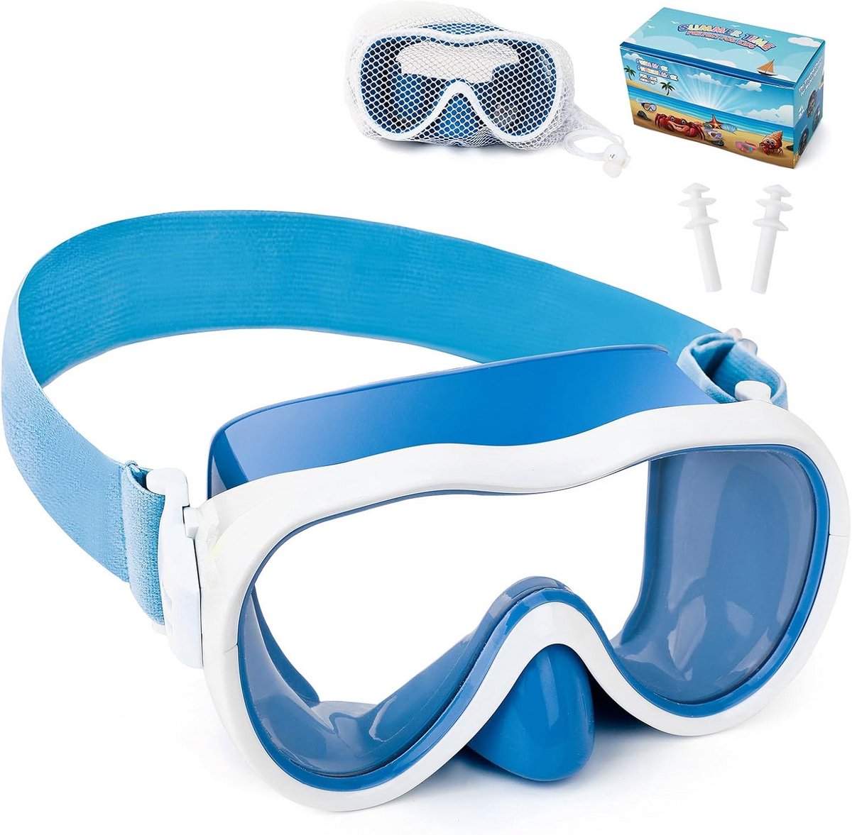 Kinderzwembril en Snorkelmasker voor Kinderen met Neusafdekking en UV-bescherming