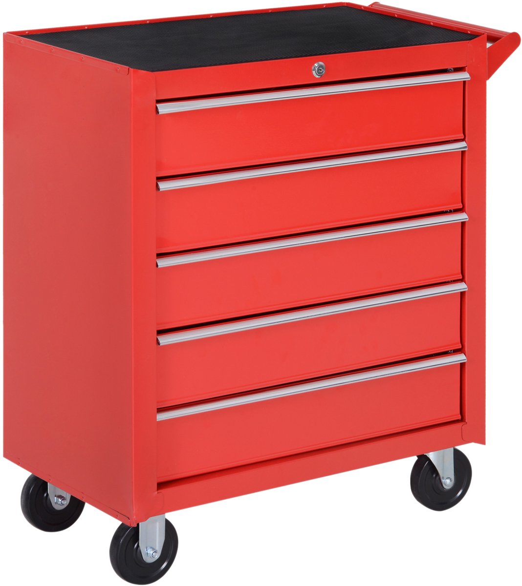 Werkplaatswagen - 83 × 35,3 × 76 cm - 5 Laden - EVA Mat - Max. 150 kg - Staal - Rood