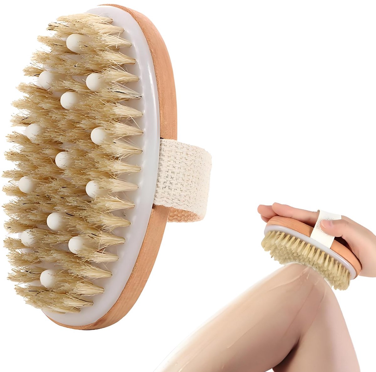Unyqoos® Natuurlijke lichaamsborstel voor effectieve massage en huidvernieuwing