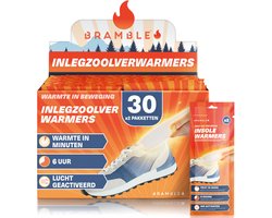Bramble – 60 Insoles Voetwarmers (30 Paar) Natuurlijke, geurloze, luchtgeactiveerde verwarmers - tot 10 uur warmte