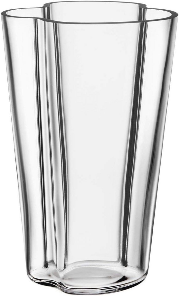 Vaas Aalto 220 mm helder glas - Mondgeblazen golfdesign