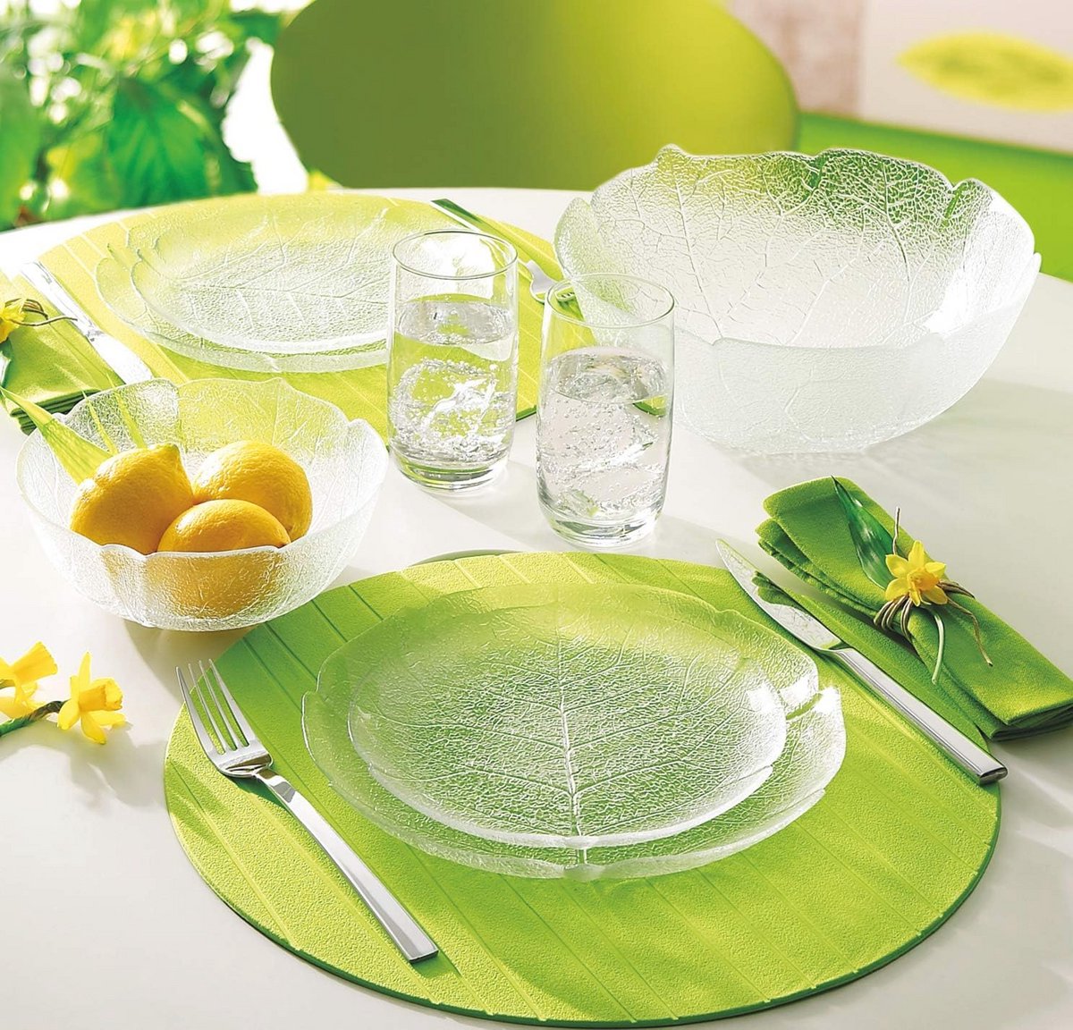 Transparante glazen slaschaal set van 6, 12 cm, 510 ml - modern en praktisch tafelservies