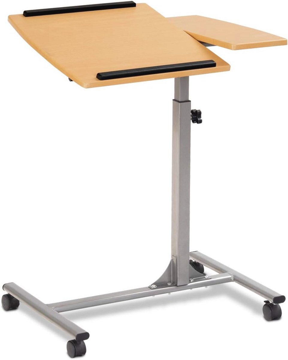 Verstelbare Bijzettafel met Wielen - Multifunctionele Laptoptafel en Salontafel