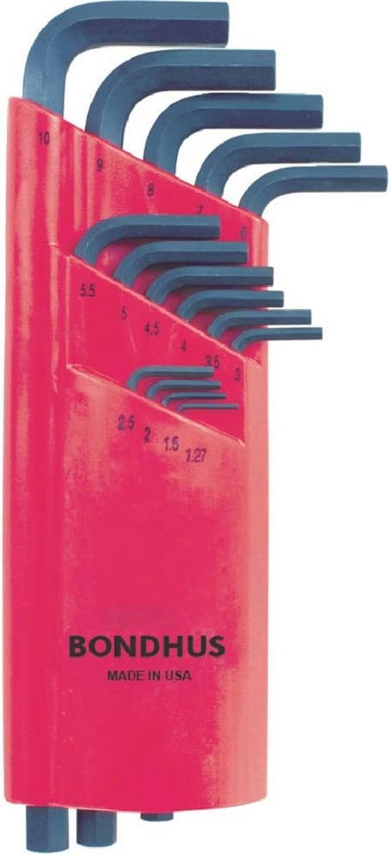 Set van 15 lange inbussleutels, maten 1.27-10mm