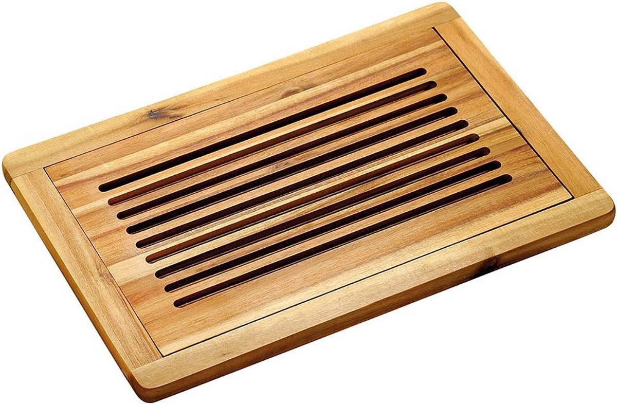 Houten Broodsnijplank met Kruimelvanger - 47,5 x 32 x 2 cm