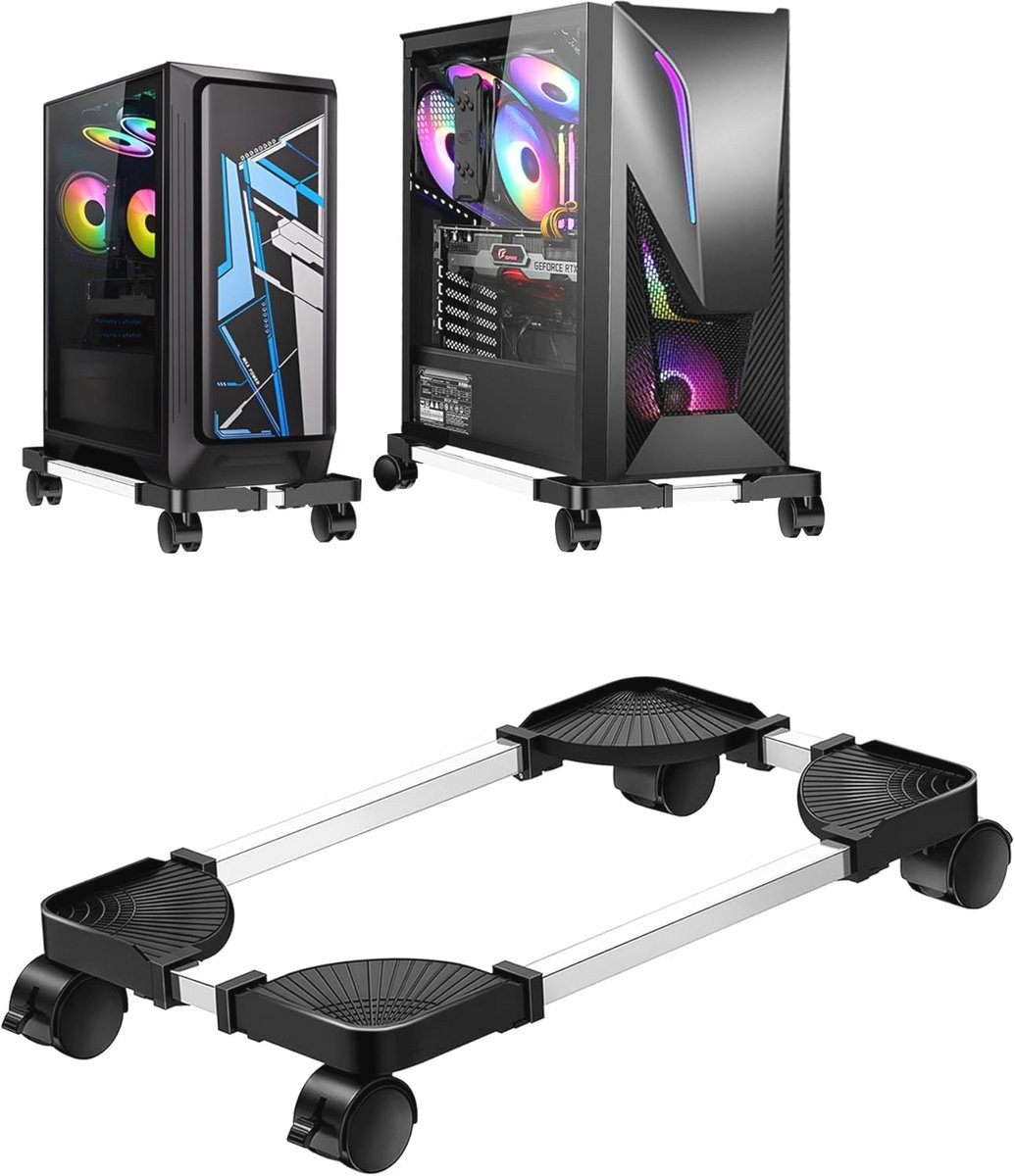 Uitschuifbare CPU-standaard voor desktopcomputer - Universele houder met wielen