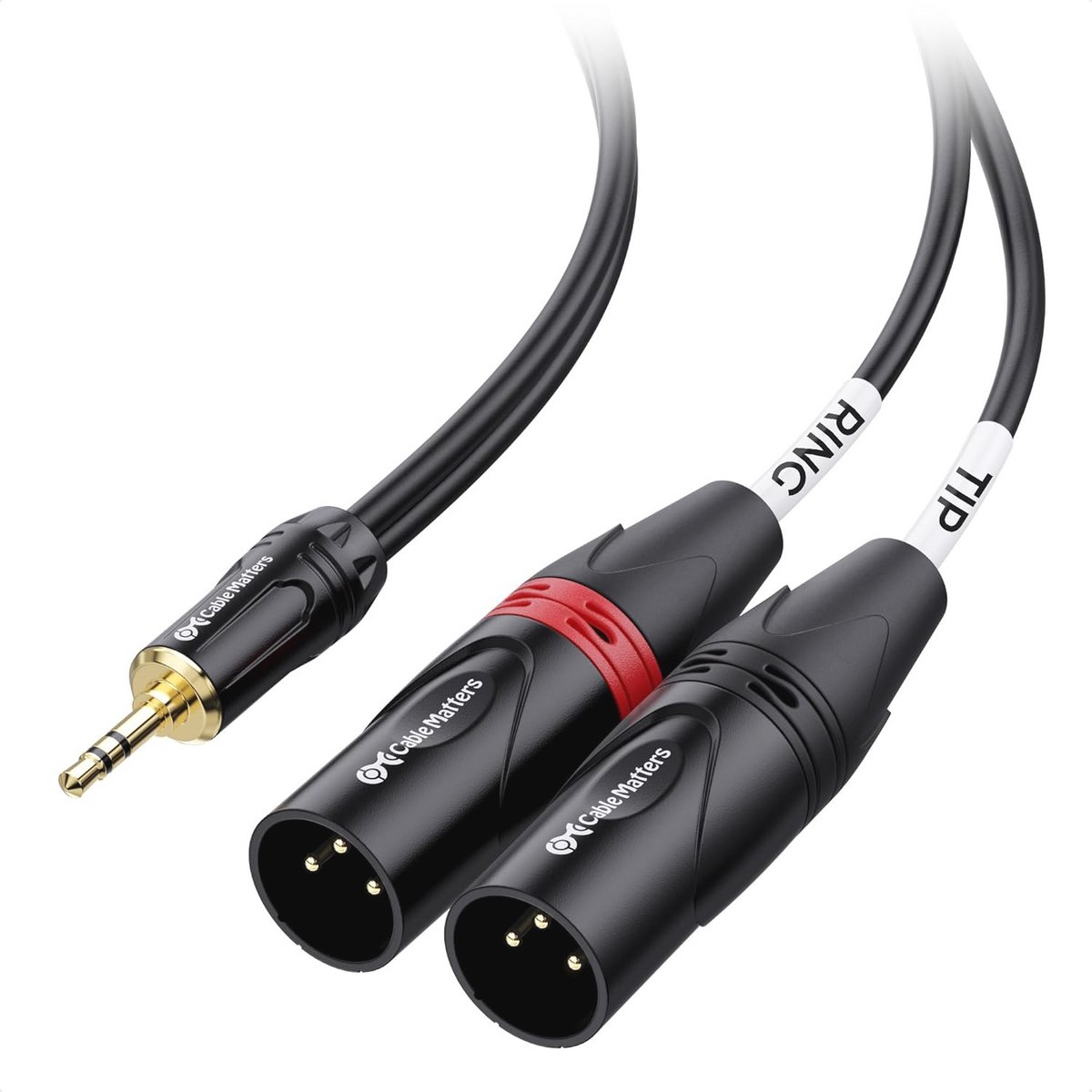 3,5 mm Mini Jack naar Dual XLR Stereo Kabel - 3m Male naar Male Y-Splitter