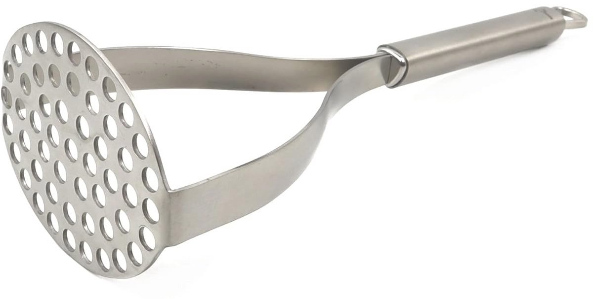Roestvrijstalen Aardappelstamper met Drie Handvatten voor Optimale Grip