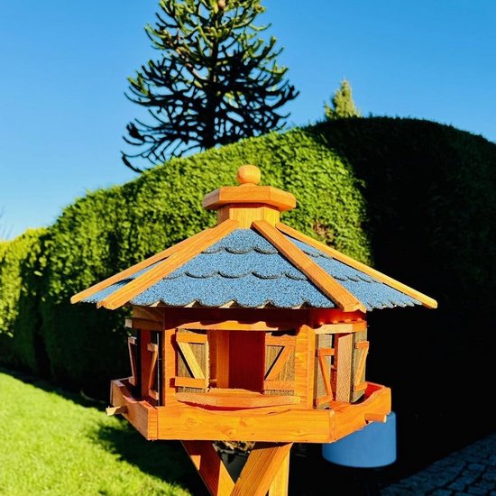 Deko-Shop-Hannusch Vogelhuis – Compleet Gemonteerd, Met Bitumen Dak, Weerbestendig, Handgemaakt (diameter 48 Cm, Hoogte 32 Cm)