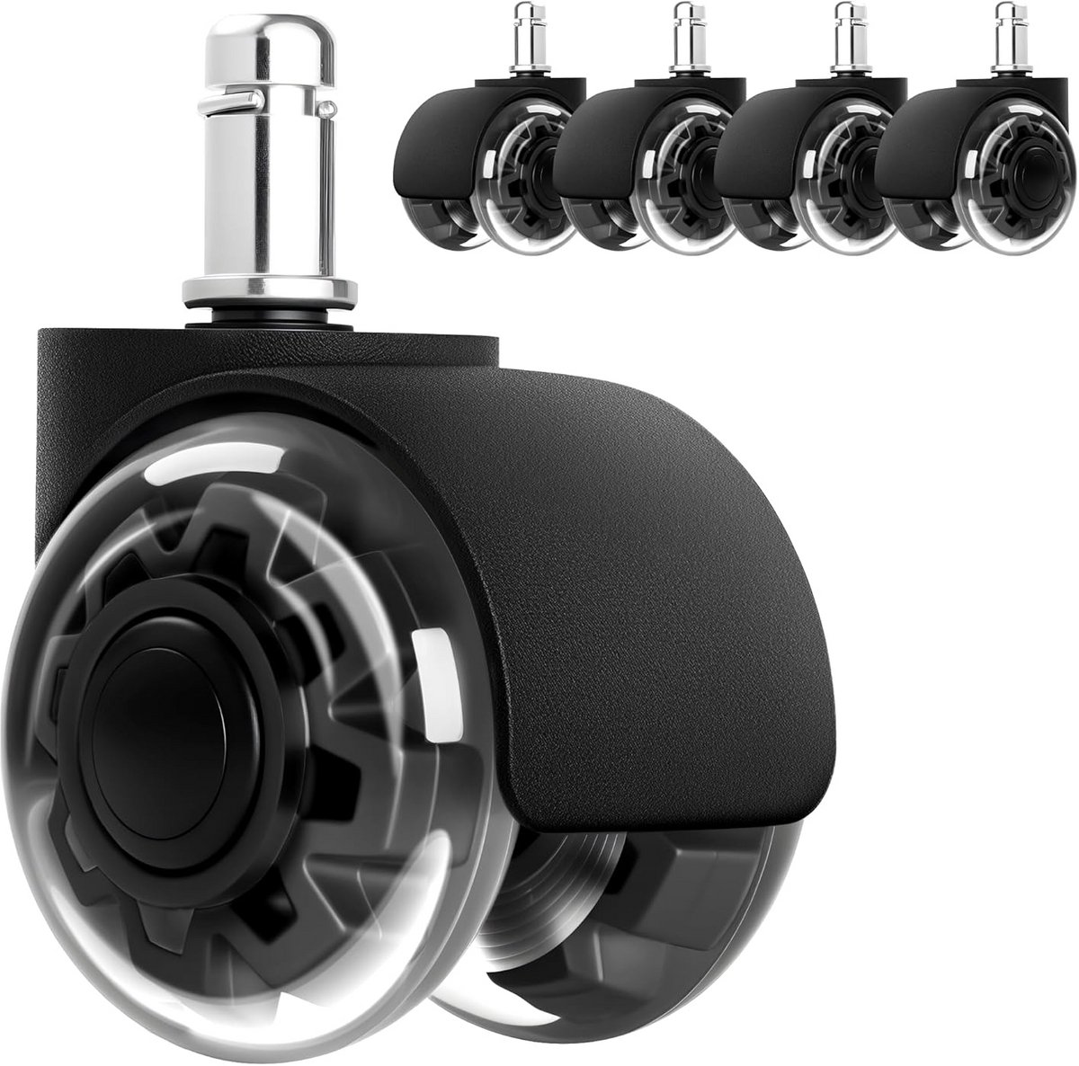 5x Zwenkwielen Stoel Wielen Stille Soft Rollers voor Harde Vloeren