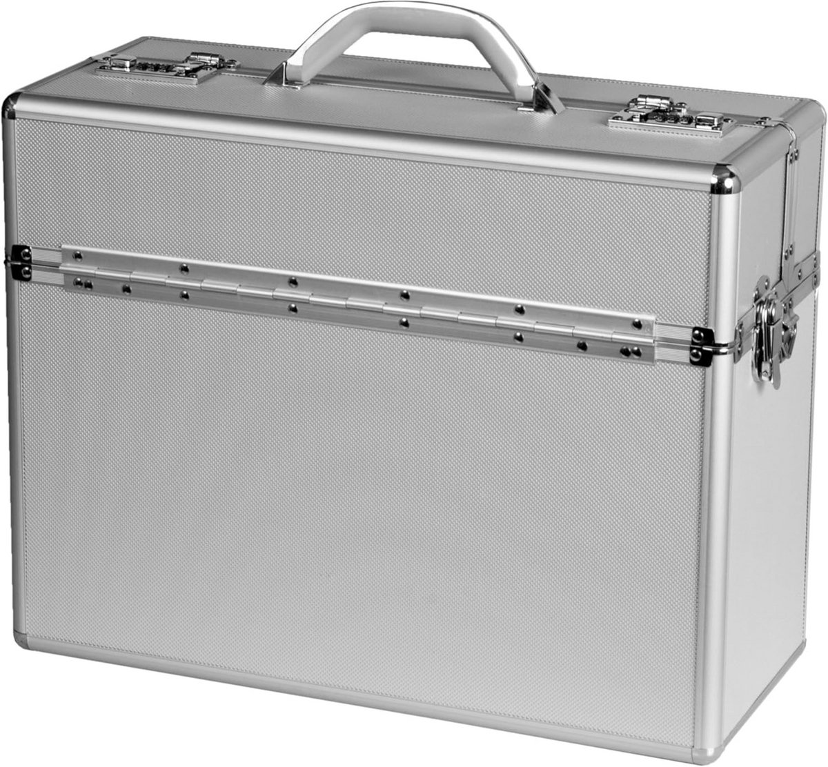Aluminium Pilotenflightcase Zakelijk met Cijferslot Documentenkoffer 47 cm Zilver
