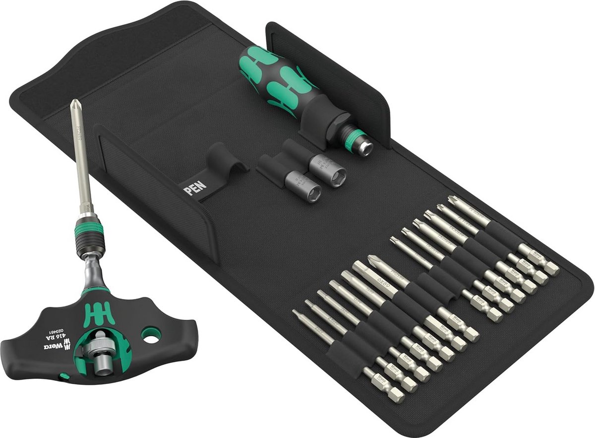 19-Delige Schroevendraaierset met Ratel - Compacte Schroefbits Set