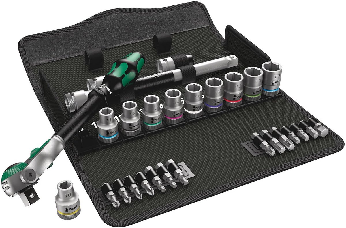 Stevige Ratelsleutelset met 28 Delen - 1/2 Inch Aandrijving Metrisch