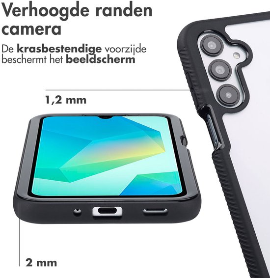 imoshion Case Convient pour Samsung Galaxy A16 (5G) - imoshion 360° Full Protective Case - Zwart / Transparent