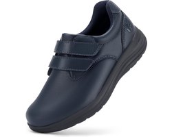 Diabetes Slippers Dames Extra Breed Leren Orthopedische Schoenen met Klittenband