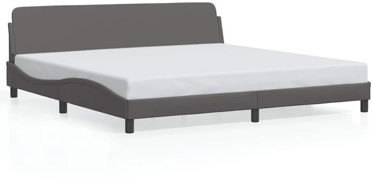 vidaXL - Bedframe - "Dover" - kunstleer - grijs - 200x200 - cm