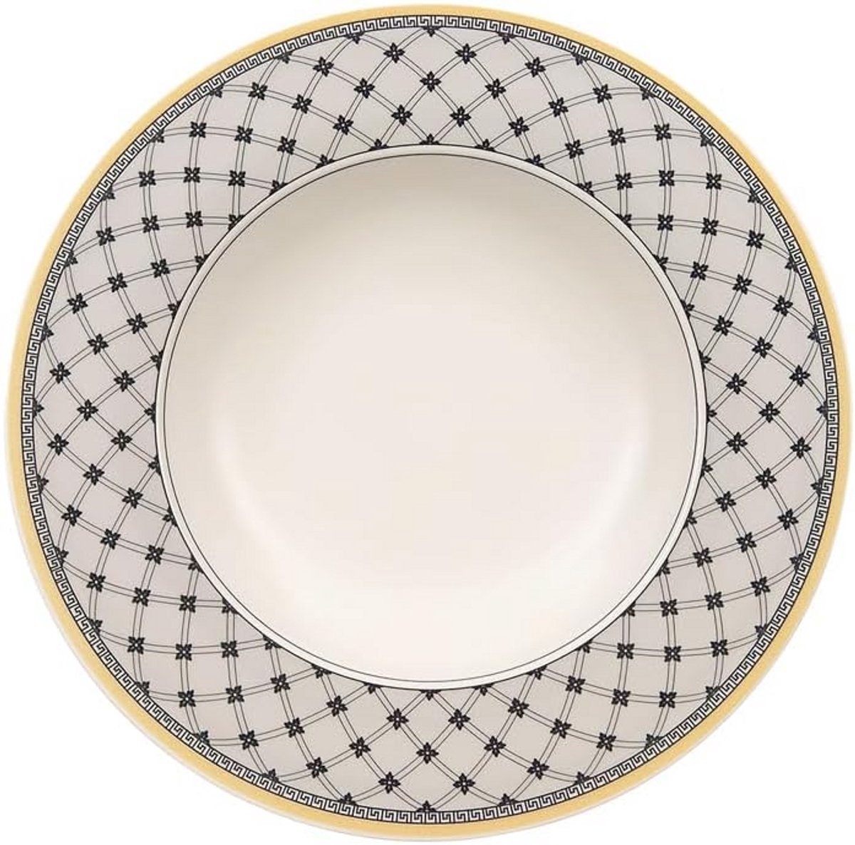 Porcelain diepe bord met bloemenmotieven